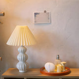 Stylish Pleated Shade Creative Tower Base Table Lamp Image - 7