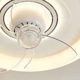 Stylish Recessed White Geometric Ceiling Fan with Light Image - 12