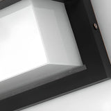 Stylish Rectangle Small Outdoor Metal Wall Light Black Image - 11