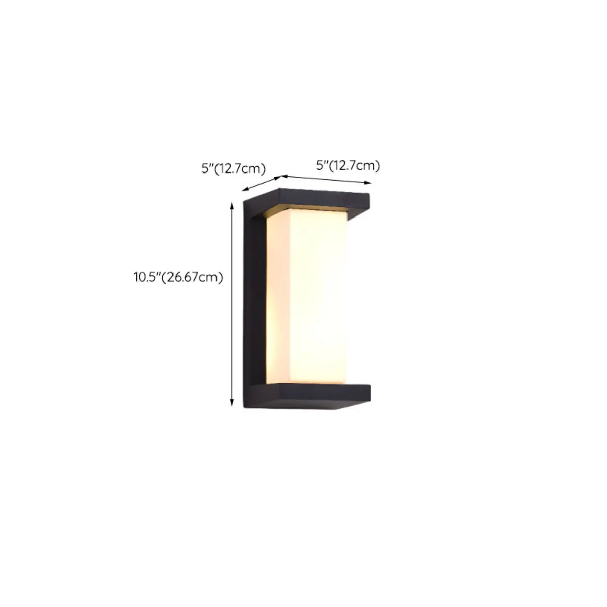 Stylish Rectangle Small Outdoor Metal Wall Light Black Image - 16