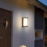 Stylish Rectangle Small Outdoor Metal Wall Light Black Image - 3