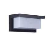 Stylish Rectangle Small Outdoor Metal Wall Light Black Image - 5