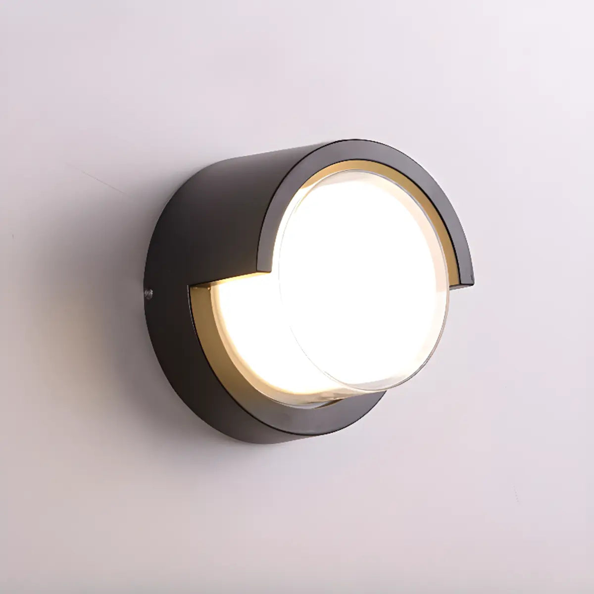 Stylish Rectangle Small Outdoor Metal Wall Light Black Image - 6