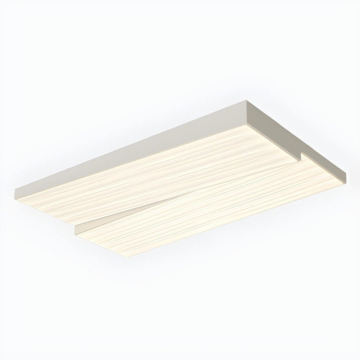 Stylish Rectangle White LED Flush Mount Ceiling Light Image - 11