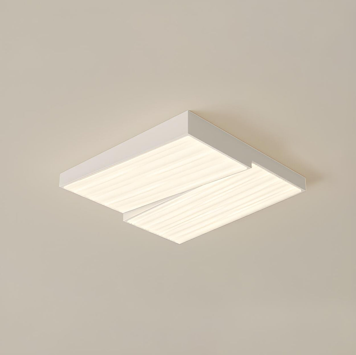 Stylish Rectangle White LED Flush Mount Ceiling Light Image - 6