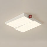 Stylish Rectangle White LED Flush Mount Ceiling Light Image - 7