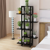 Stylish Rectangle Wood Storage Indoor Plant Stands Image - 5