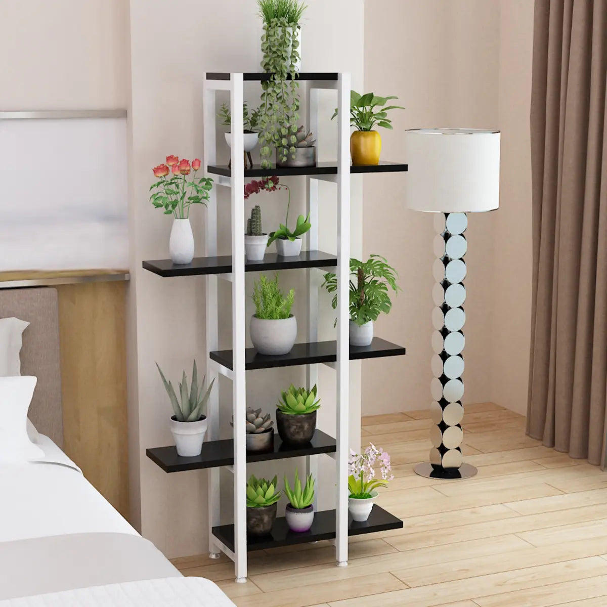 Stylish Rectangle Wood Storage Indoor Plant Stands Image - 9