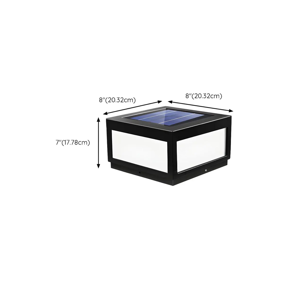 Stylish Rectangular Cube Solar LED Outdoor Path Lamp 