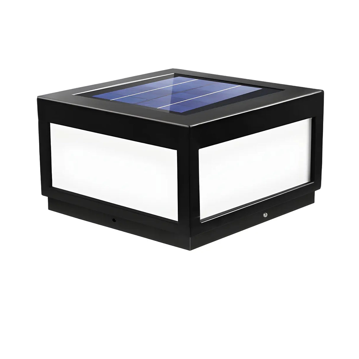 Stylish Rectangular Cube Solar LED Outdoor Path Lamp Image - 5