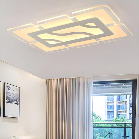 Stylish Rectangular LED Flush Mount Ceiling Light Image - 1