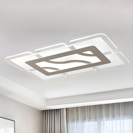 Stylish Rectangular LED Flush Mount Ceiling Light Image - 2