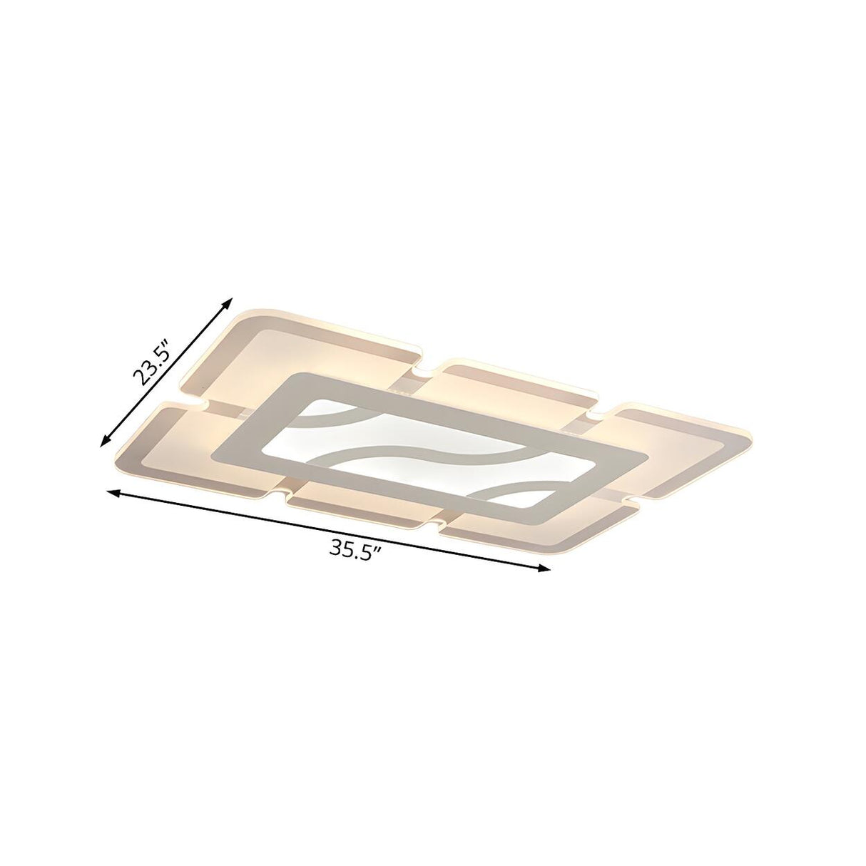 Stylish Rectangular LED Flush Mount Ceiling Light Image - 5