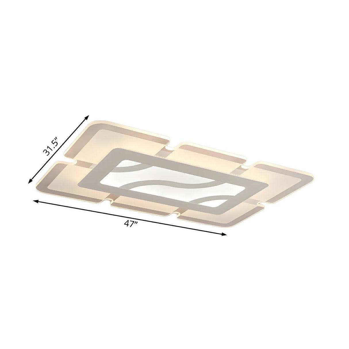 Stylish Rectangular LED Flush Mount Ceiling Light Image - 6