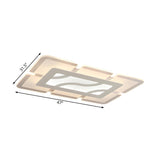 Stylish Rectangular LED Flush Mount Ceiling Light Image - 6