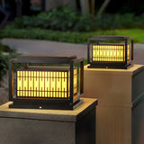 Stylish Rectangular Metal Frame Outdoor Lamp Black Image - 1