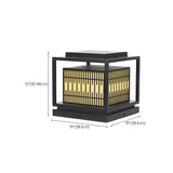 Stylish Rectangular Metal Frame Outdoor Lamp Black Image - 14