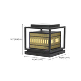 Stylish Rectangular Metal Frame Outdoor Lamp Black Image - 15