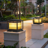 Stylish Rectangular Metal Frame Outdoor Lamp Black Image - 4