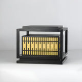 Stylish Rectangular Metal Frame Outdoor Lamp Black Image - 6