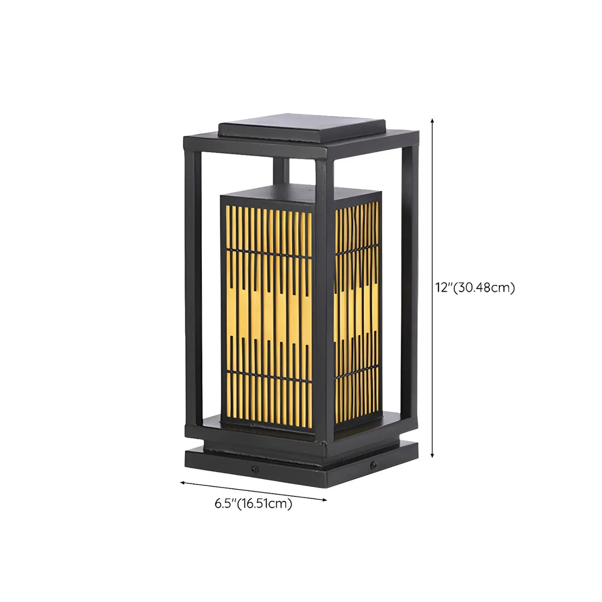 Stylish Rectangular Metal Patio Lantern Outdoor Lamp 