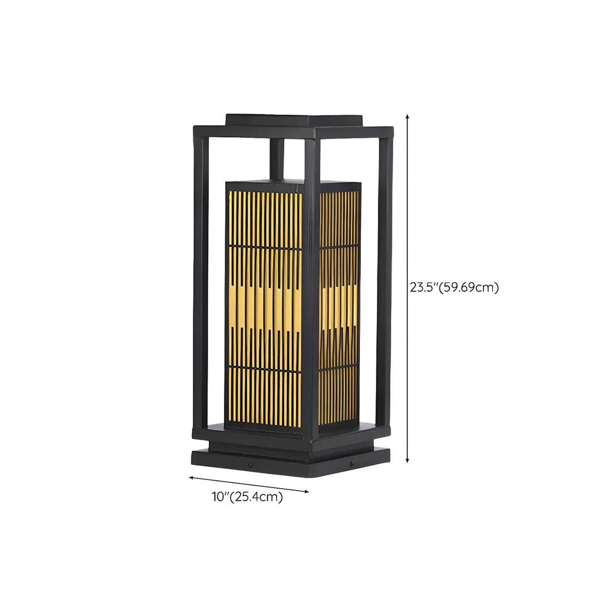 Stylish Rectangular Metal Patio Lantern Outdoor Lamp Image - 15