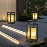 Stylish Rectangular Metal Patio Lantern Outdoor Lamp Image - 5