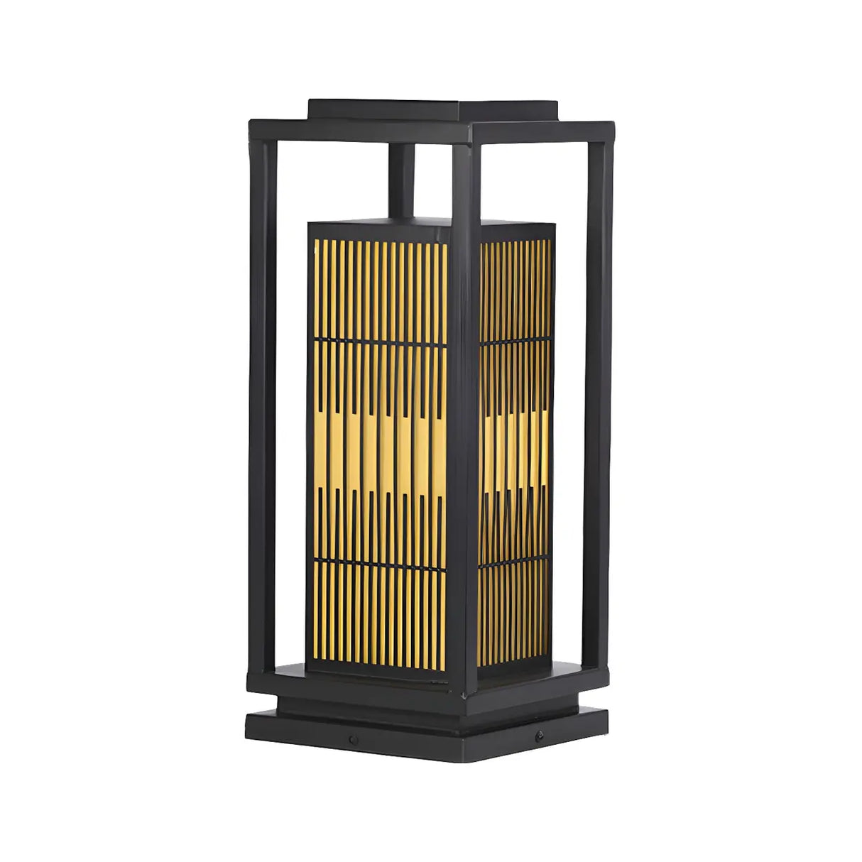 Stylish Rectangular Metal Patio Lantern Outdoor Lamp Image - 6