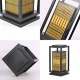 Stylish Rectangular Metal Patio Lantern Outdoor Lamp Image - 9