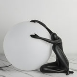 Stylish Red Human Figure Globe Shade Moon Table Lamp Image - 12