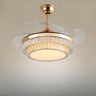 Stylish Retractable Blade Crystal Ceiling Fan Light Image - 6