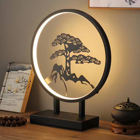 Stylish Ring Deer Pattern Modern LED Decor Table Lamp Image - 2