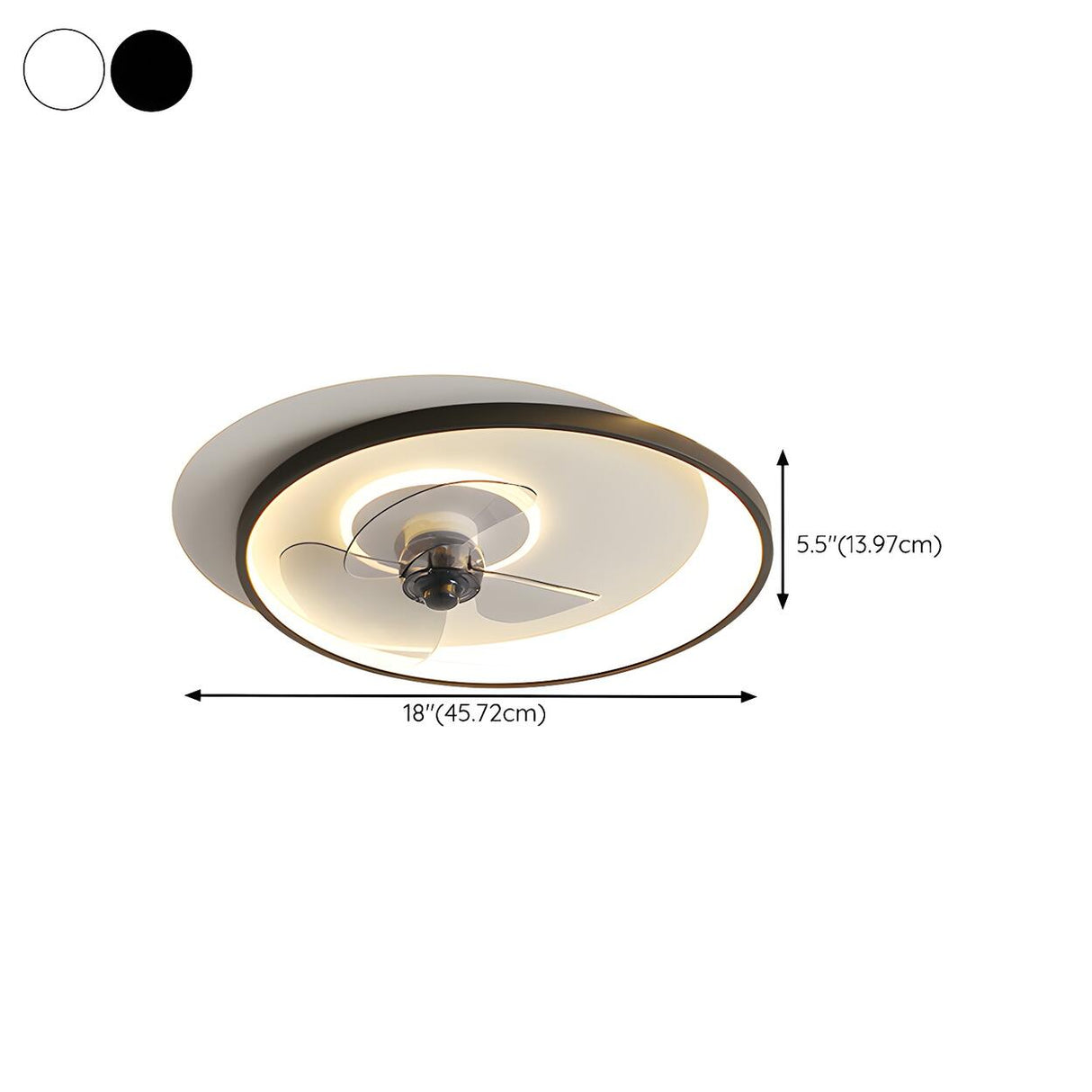 Stylish Ring Geometric Ceiling Fan with LED Lights 