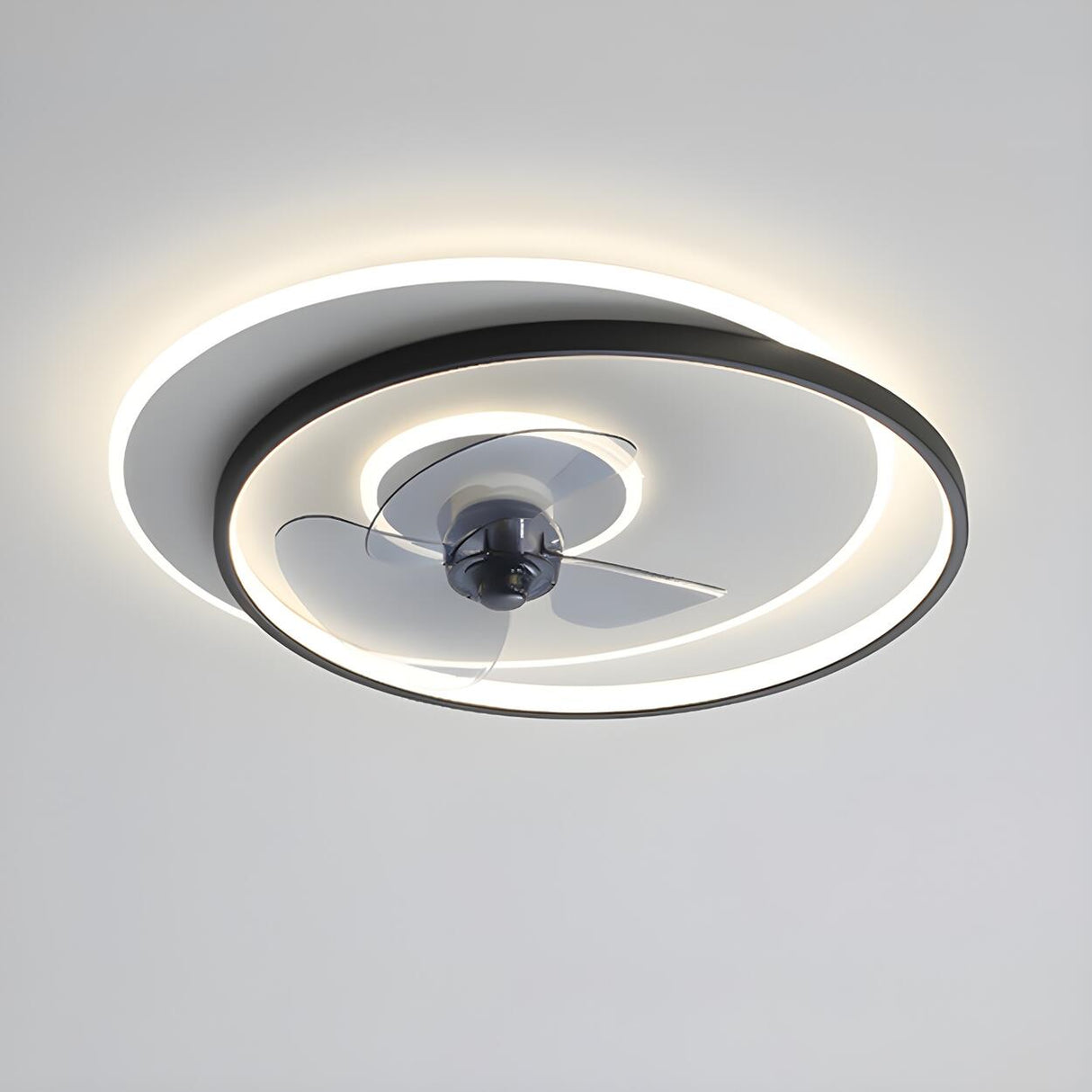 Stylish Ring Geometric Ceiling Fan with LED Lights Image - 6