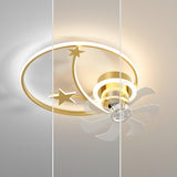 Stylish Ring Star Modern Ceiling Fan with LED Light Image - 11