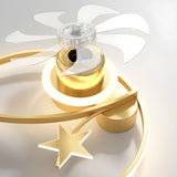 Stylish Ring Star Modern Ceiling Fan with LED Light Image - 14