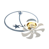 Stylish Ring Star Modern Ceiling Fan with LED Light Image - 7