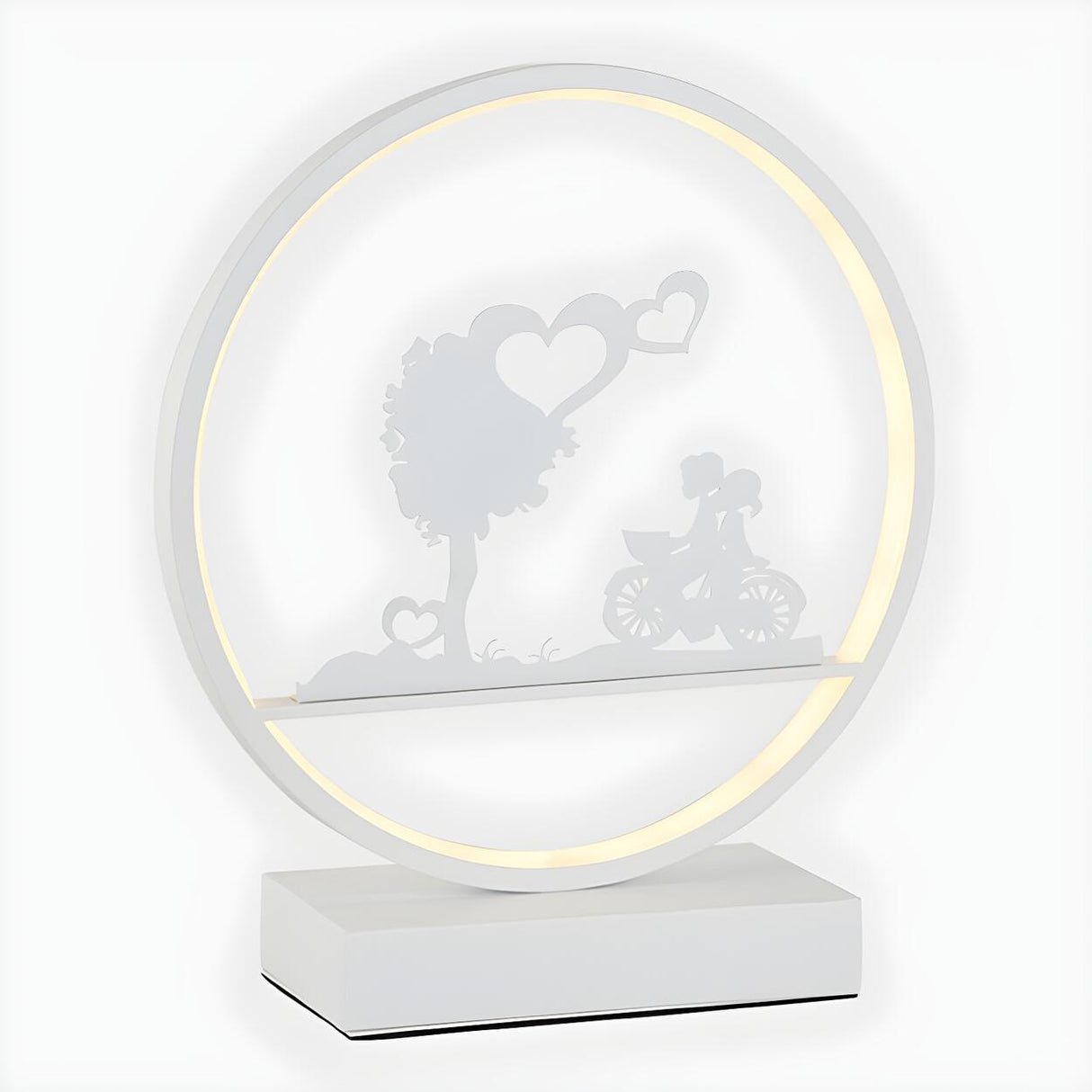 Stylish Romantic Silhouette Circle Beside Table Lamp Image - 10