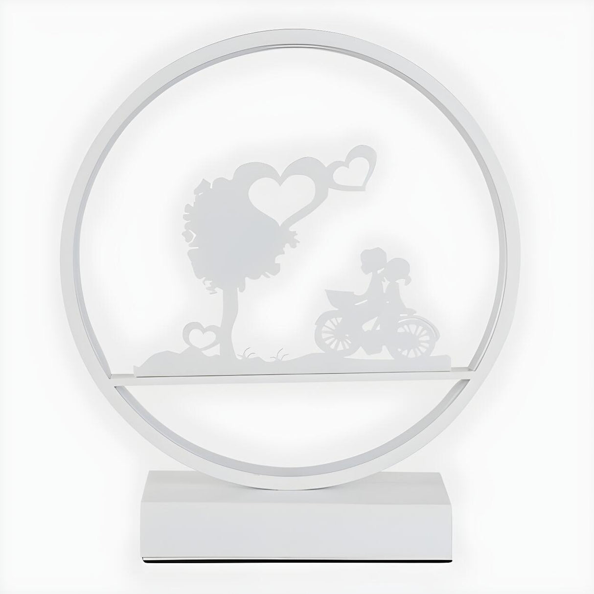 Stylish Romantic Silhouette Circle Beside Table Lamp Image - 11