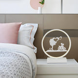 Stylish Romantic Silhouette Circle Beside Table Lamp Image - 15