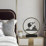 Stylish Romantic Silhouette Circle Beside Table Lamp Image - 17