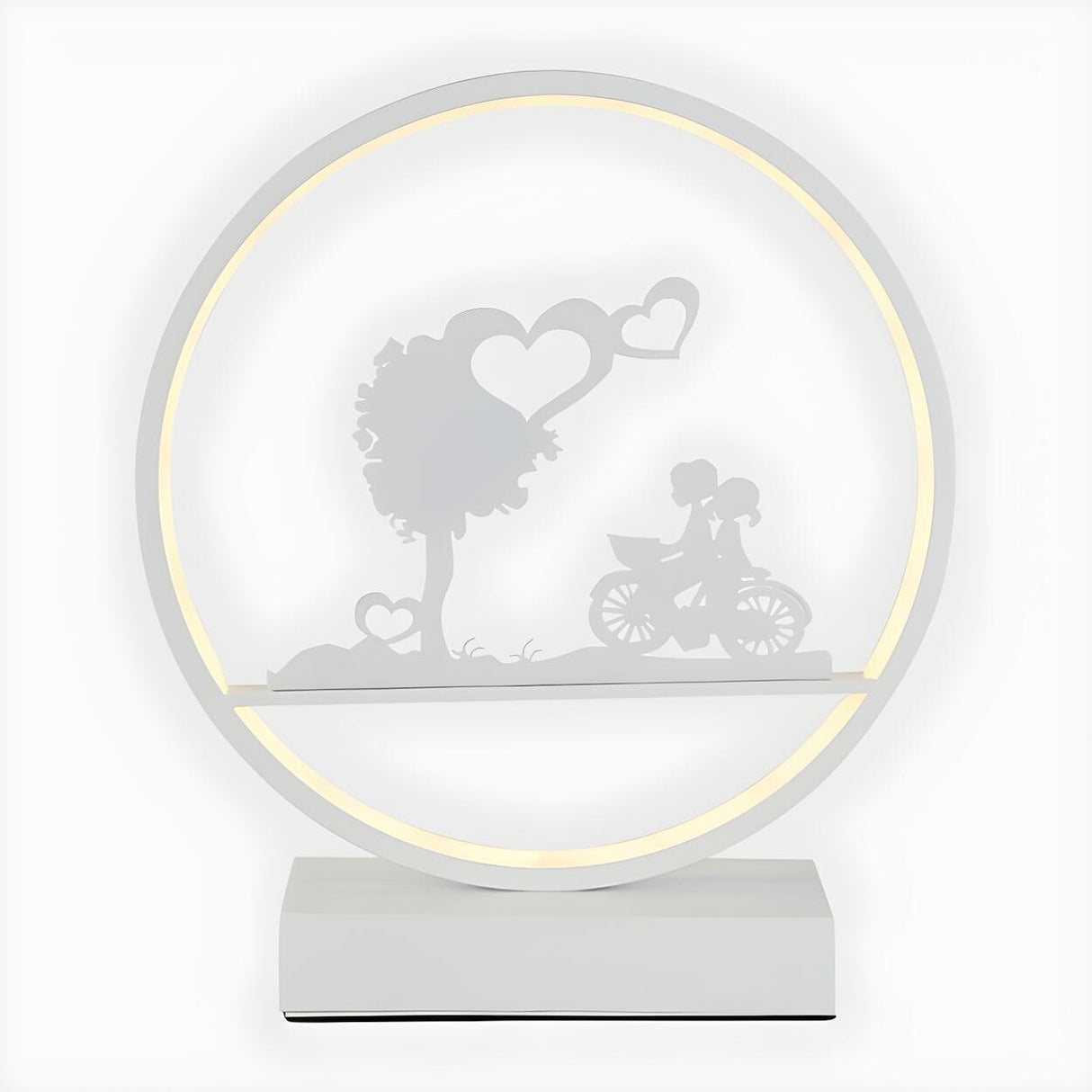 Stylish Romantic Silhouette Circle Beside Table Lamp Image - 3