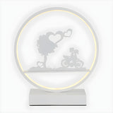 Stylish Romantic Silhouette Circle Beside Table Lamp Image - 3