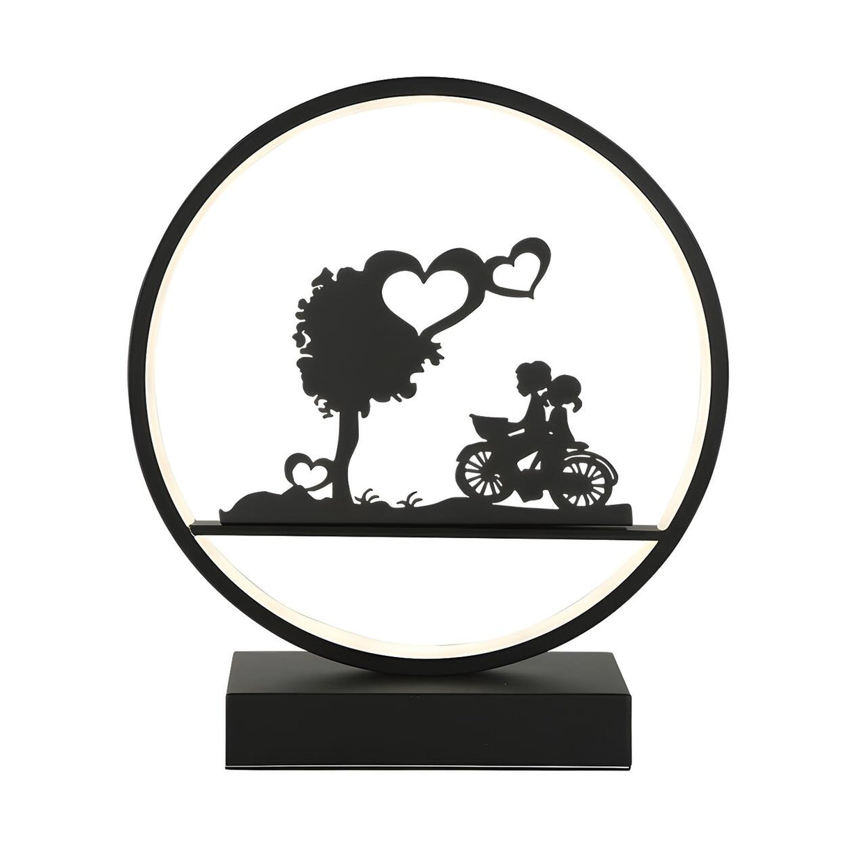 Stylish Romantic Silhouette Circle Beside Table Lamp Image - 7