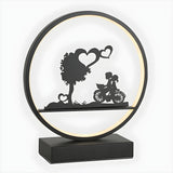 Stylish Romantic Silhouette Circle Beside Table Lamp Image - 8