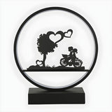 Stylish Romantic Silhouette Circle Beside Table Lamp Image - 9