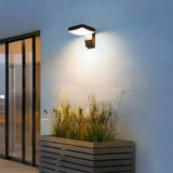 Stylish Round Black Metal External LED Wall Sconce Image - 13