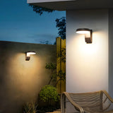 Stylish Round Black Metal External LED Wall Sconce Image - 16