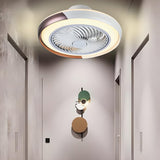 Stylish Round Bladeless Modern Ceiling Fan with Light Image - 1