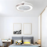 Stylish Round Bladeless Modern Ceiling Fan with Light Image - 15